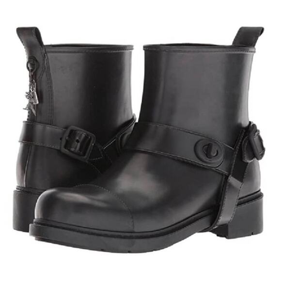 Coach Moto Rain Bootie in Black. - Picture 1 of 12